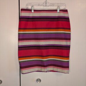 EUC Liz Claiborne Pencil Skirt Striped Multicolor SZ 12